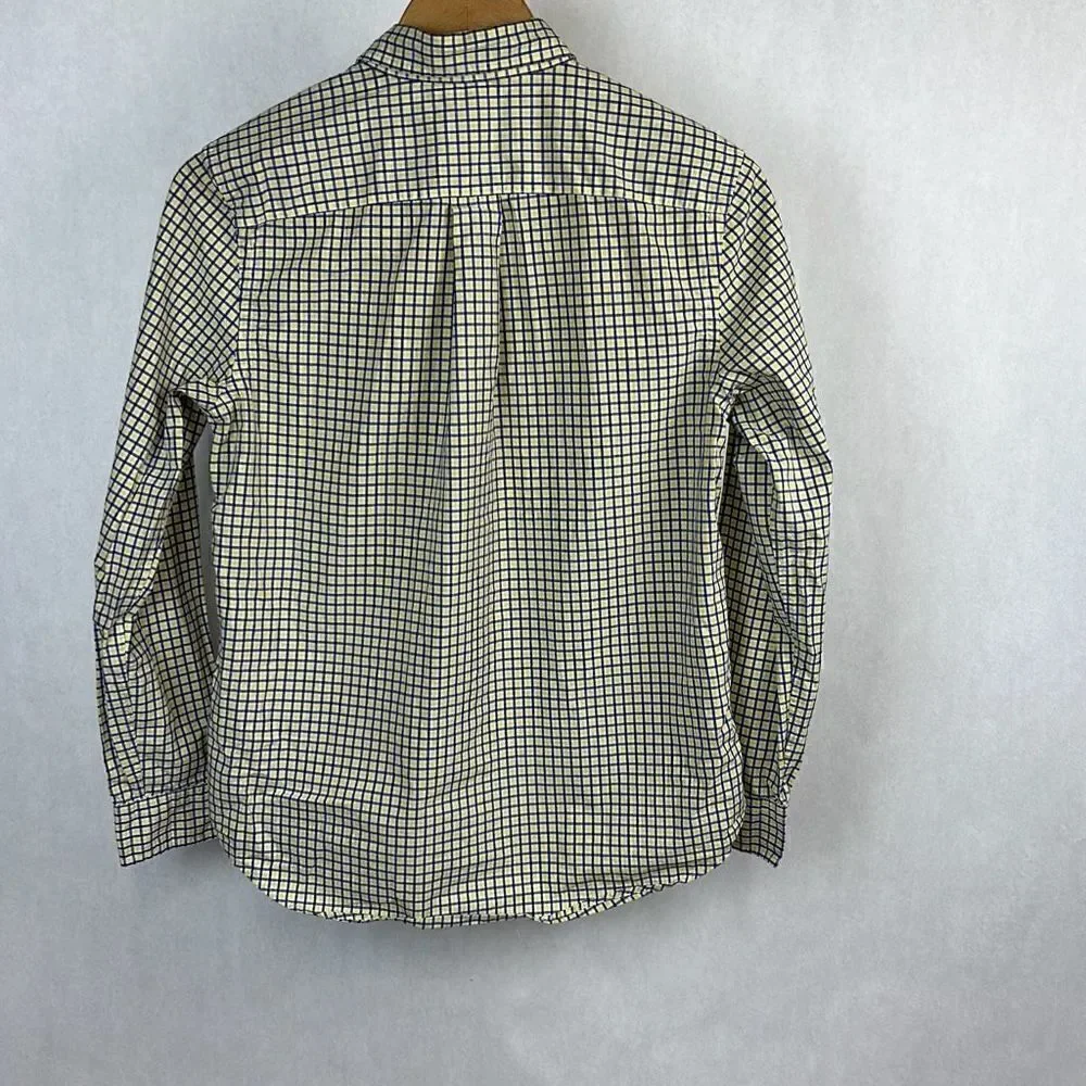 Ralph Lauren Boys Button Down Shirt Sz L 14-16 Long Sleeve Blue Yellow Plaid